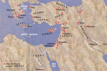 Sites Destroyed c. 1200 BC