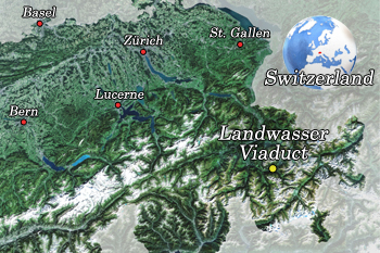 Location of the Landwasser Viaduct, Switzerland